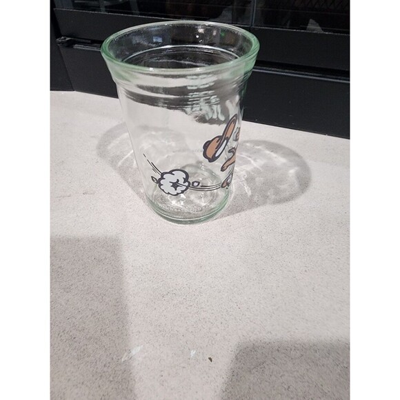 Vintage Welch's Tom & Jerry Mouse Skateboarding JELLY JAR GLASS CUP 1990 Turner - Picture 2 of 7